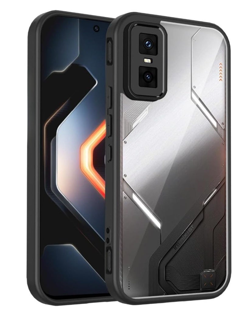 Compatible with Infinix GT 30 Pro 5G Case Transparent, Military-Grade Shockproof Anti-Yellowing, Slim Protective Phone Case Full Bumper Cover With Camera Lens Protective - Black - Image 1